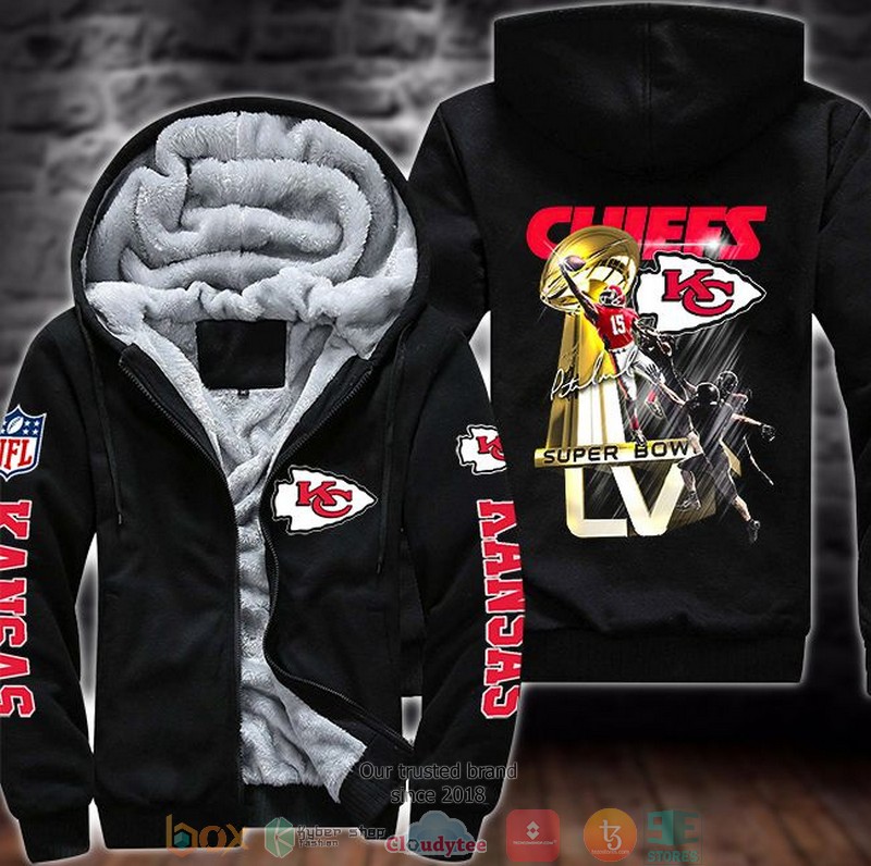 NEW Kansas City Chiefs Super Bowl LIV 3D Fleece Hoodie word2