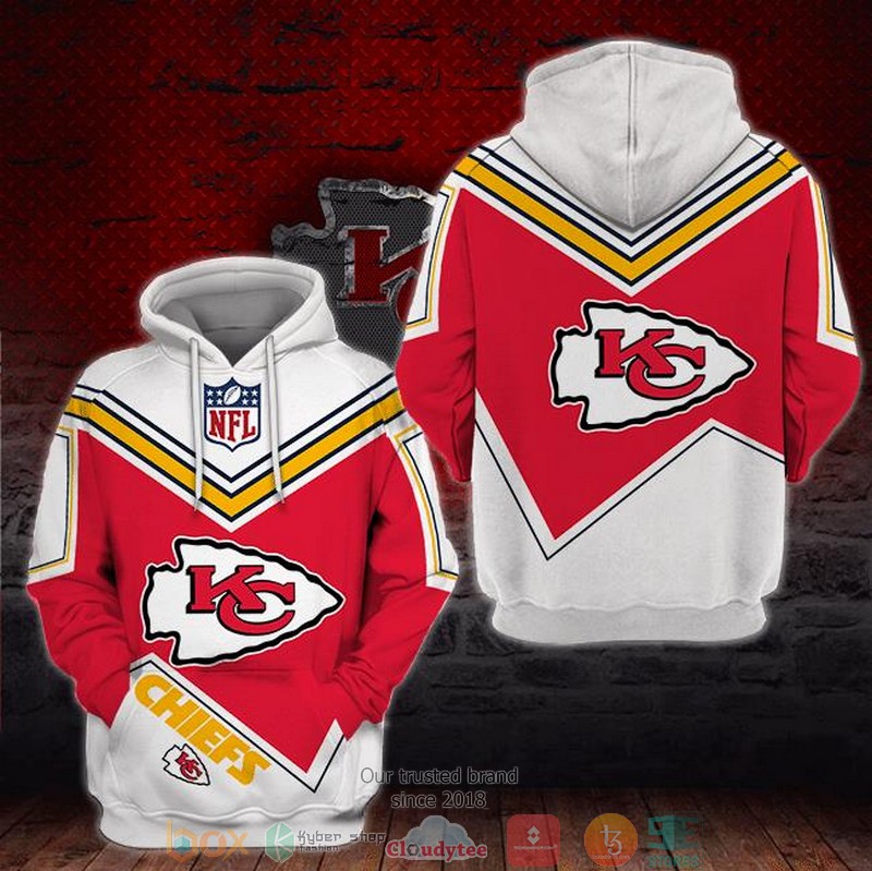 NEW Kansas City Chiefs logo red white 3D Hoodie 2 NEW Kansas City Chiefs logo red white 3D Hoodie word3