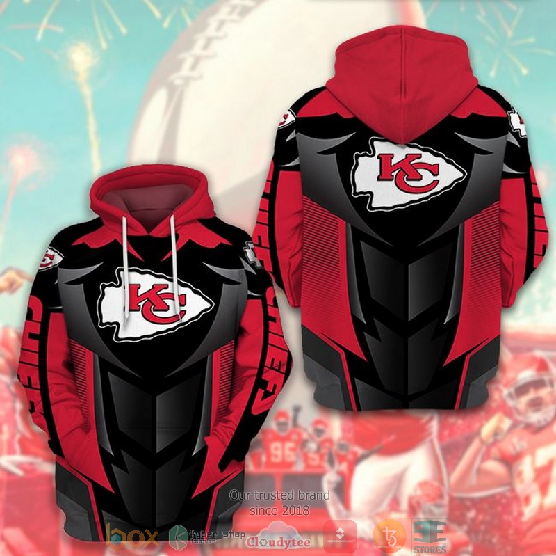 NEW Kansas City Chiefs red black 3D Hoodie word1