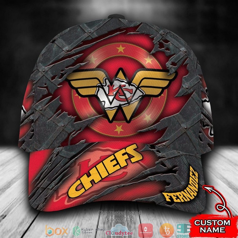 Kansas City Chiefs Wonder Woman NFL Custom Name Cap word1