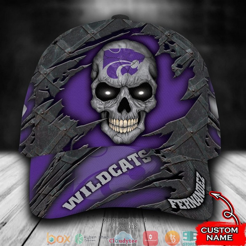 Kansas State Wildcats Skull NCAA1 Custom Name Cap word1