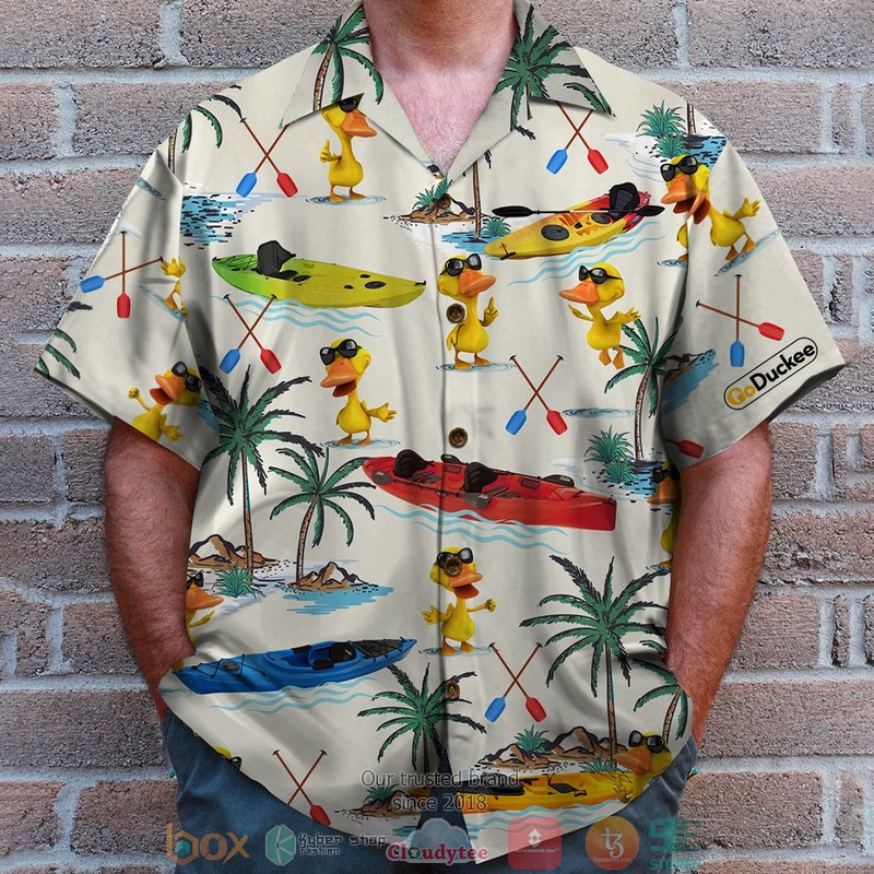 Kayaking Duck Duck & Kayak Boat Pattern Hawaiian Shirt 4 Kayaking Duck Duck & Kayak Boat Pattern Hawaiian Shirt word2