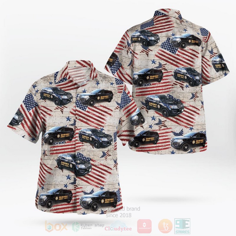BEST Kendall County Sheriff, Yorkville, Illinois 4th of July 3D Aloha Shirt word3