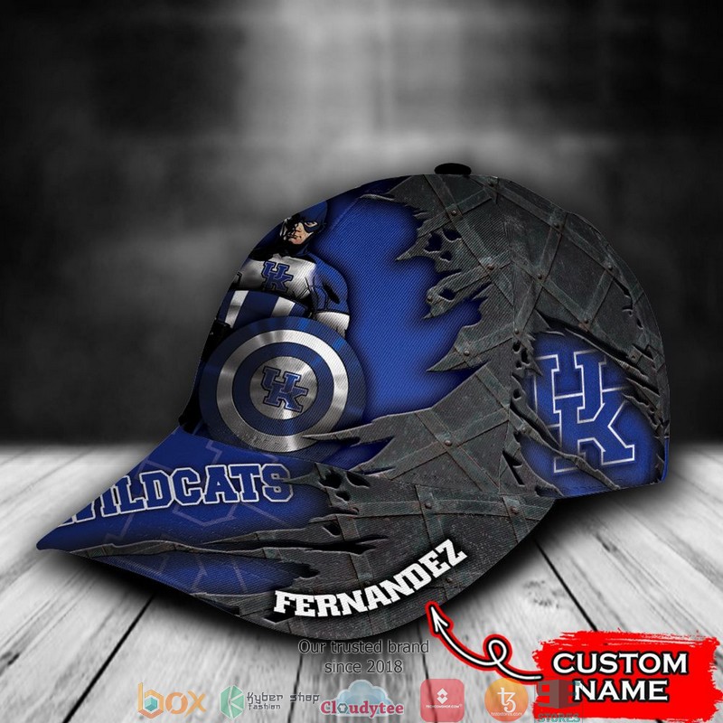 Kentucky Wildcats Captain America NCAA1 Custom Name Cap 3 Kentucky Wildcats Captain America NCAA1 Custom Name Cap word1