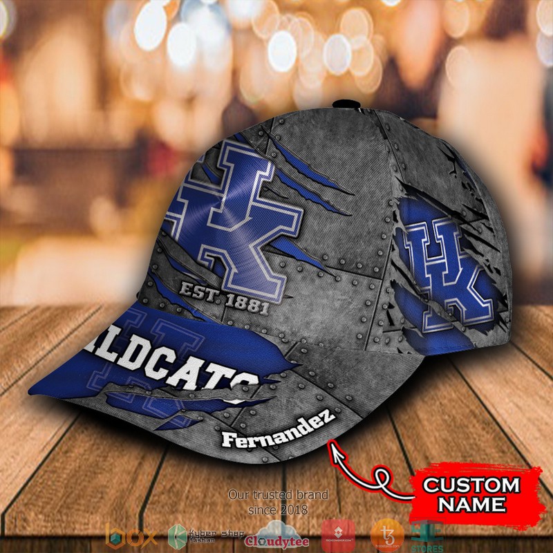 Kentucky Wildcats Luxury NCAA1 Grey Custom Name Cap 3 Kentucky Wildcats Luxury NCAA1 Grey Custom Name Cap word1