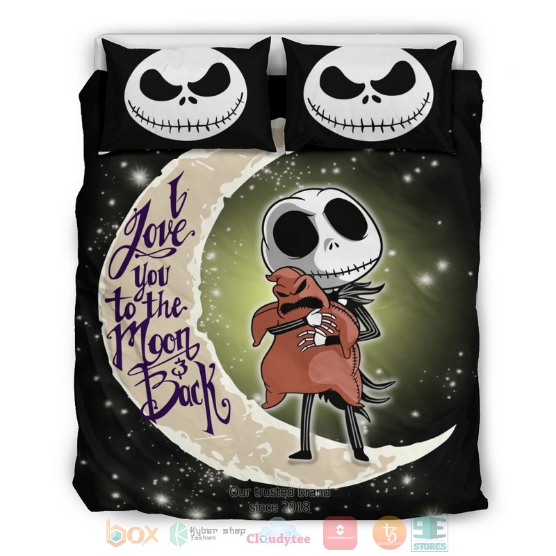 Kid Jack Skellington I love you to the moon & back Bedding Sets word1
