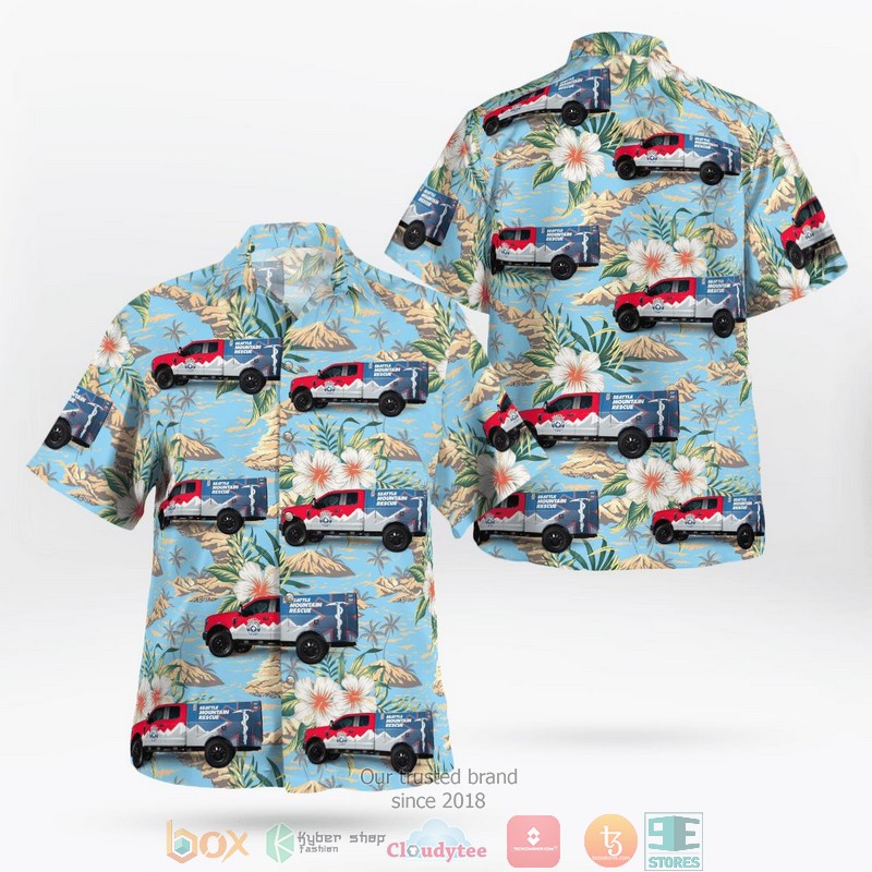 King County Washington Seattle Mountain Rescue Hawaii 3D Shirt word1