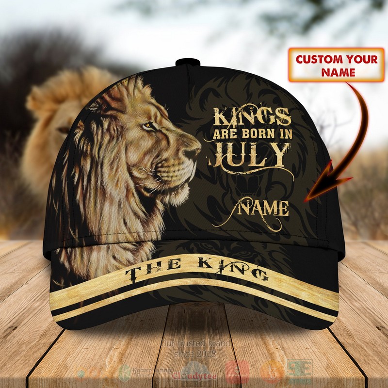 BEST Kings Are Born In July Custom Name Hat Cap word1