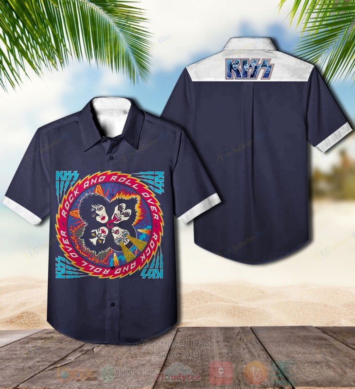 BEST Kiss-Rock And Roll Over Album Aloha Hawaiian Shirt word1