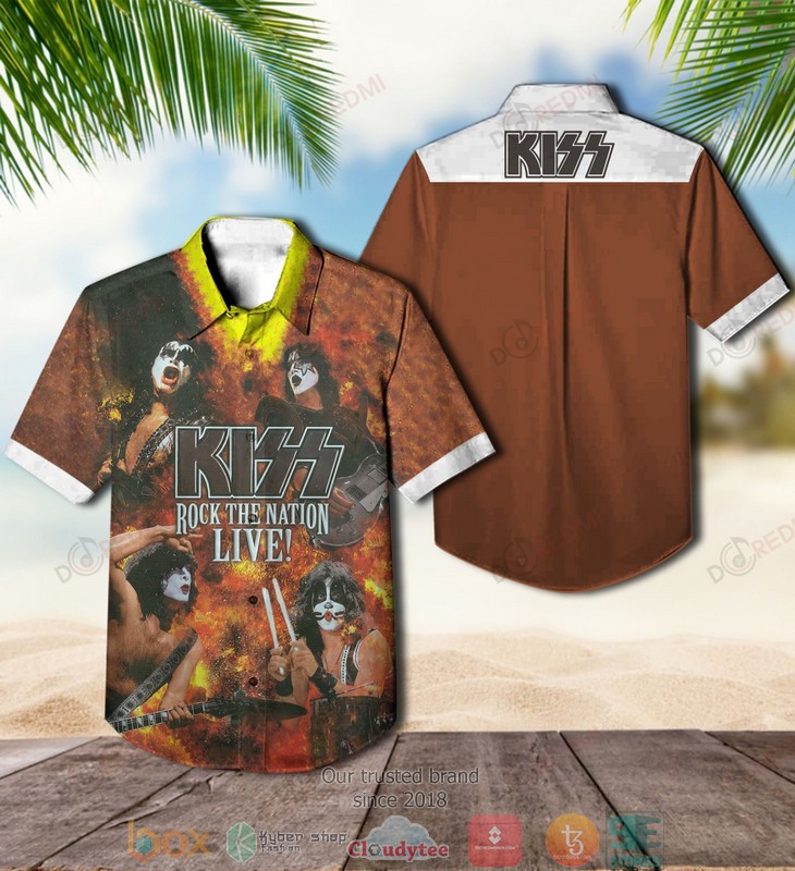 Kiss Band Rock the Nation Live Short Sleeve Hawaiian Shirt 3 Kiss Band Rock the Nation Live Short Sleeve Hawaiian Shirt word3
