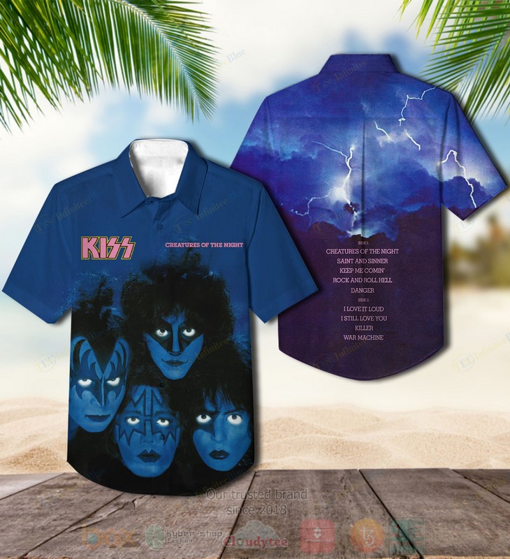 BEST Kiss Creatures of the Night Album Aloha Hawaiian Shirt