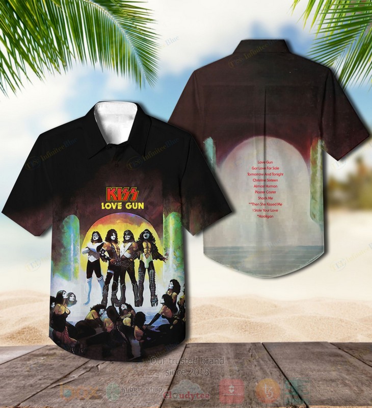 BEST Kiss Love Gun Album Aloha Hawaiian Shirt