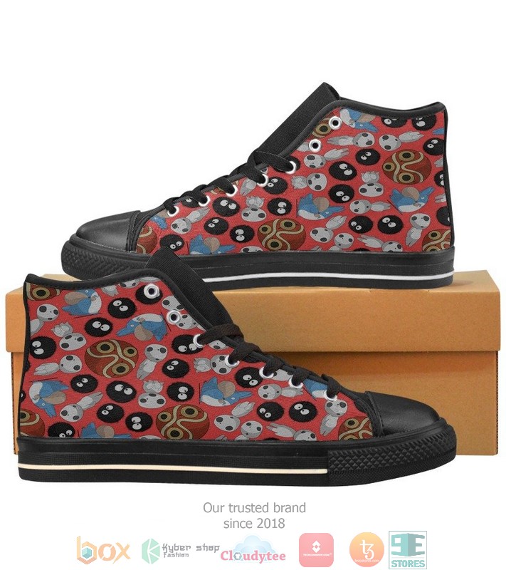 Kodama Mononoke Hime High Top Shoes word3