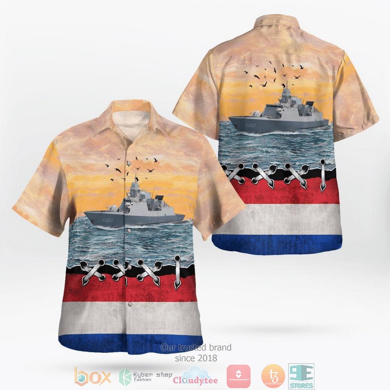 Koninklijke Marine HNLMS Tromp F803 Frigate Hawaiian Shirt word2