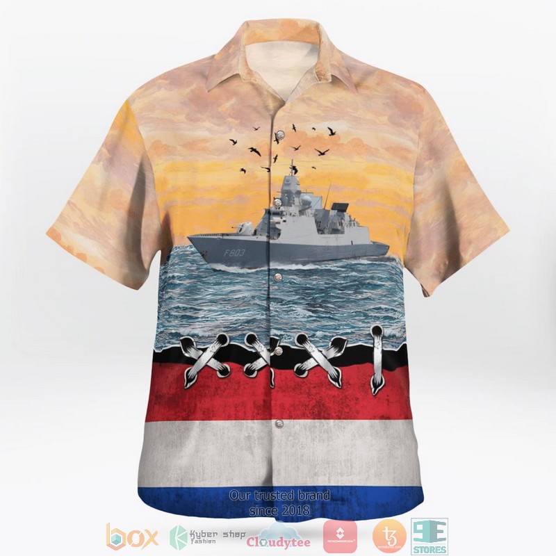 Koninklijke Marine HNLMS Tromp F803 Frigate Hawaiian Shirt 2 Koninklijke Marine HNLMS Tromp F803 Frigate Hawaiian Shirt word2
