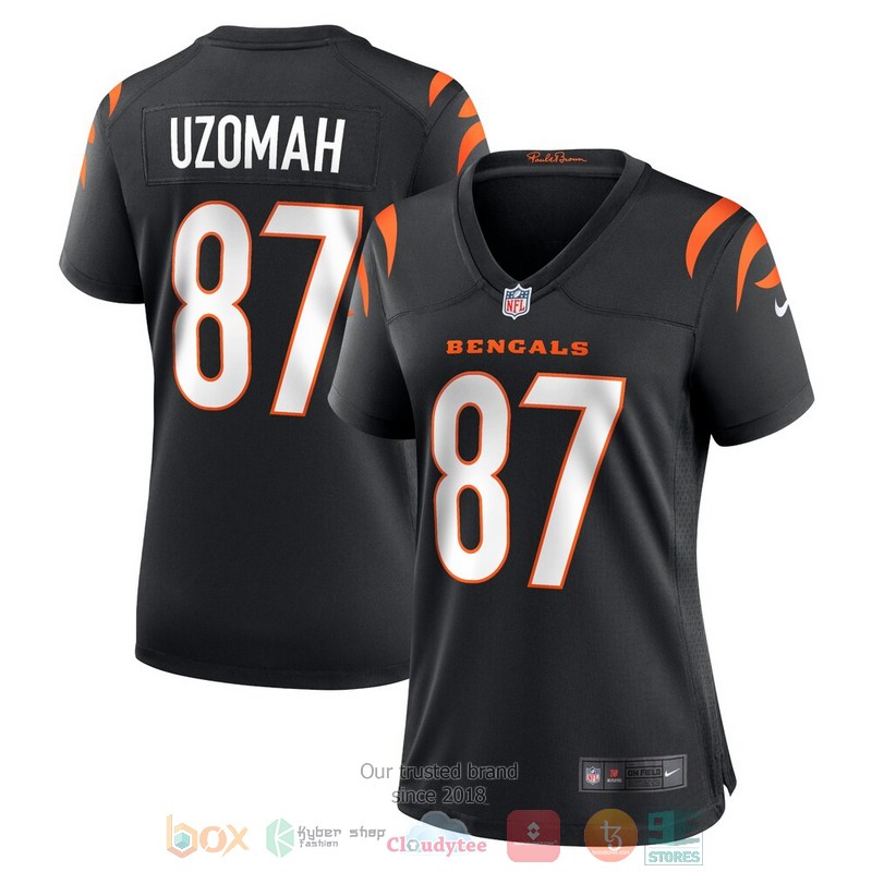 NEW Cincinnati Bengals C.J. Uzomah Black Football Jersey 2 NEW Cincinnati Bengals C.J. Uzomah Black Football Jersey word3