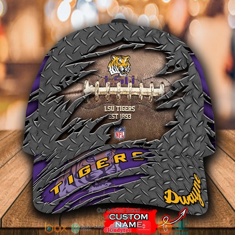 LSU Tigers Luxury NCAA1 Grey Custom Name Cap