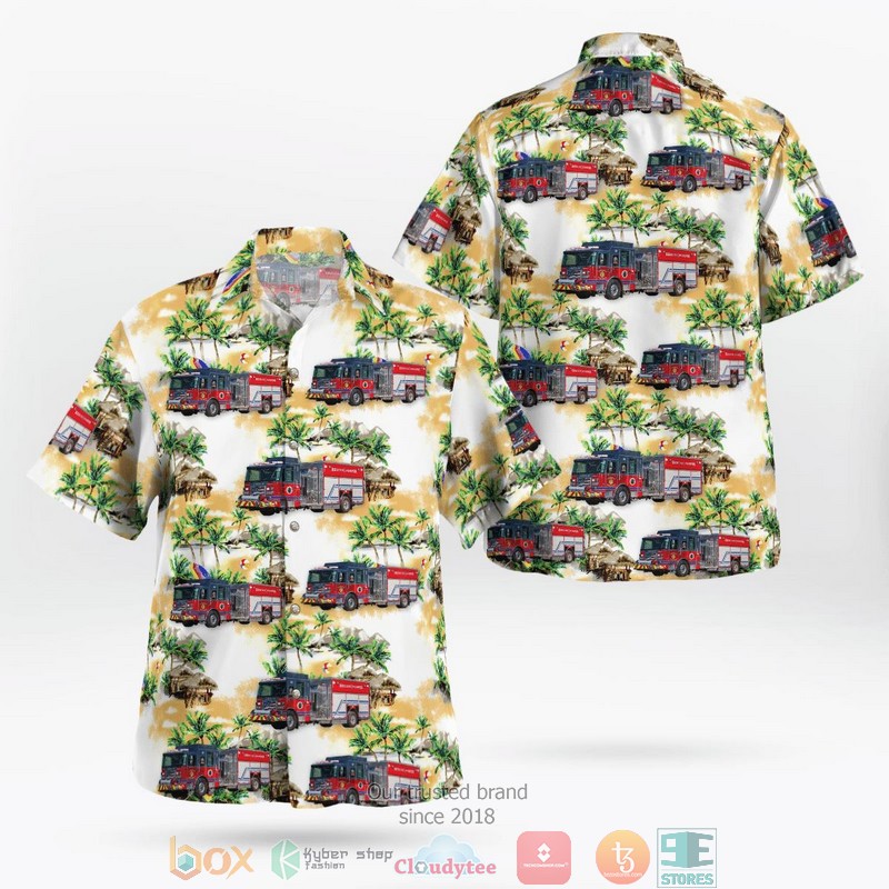 NEW LaFayette New York LaFayette Fire Department Aloha Shirt word3
