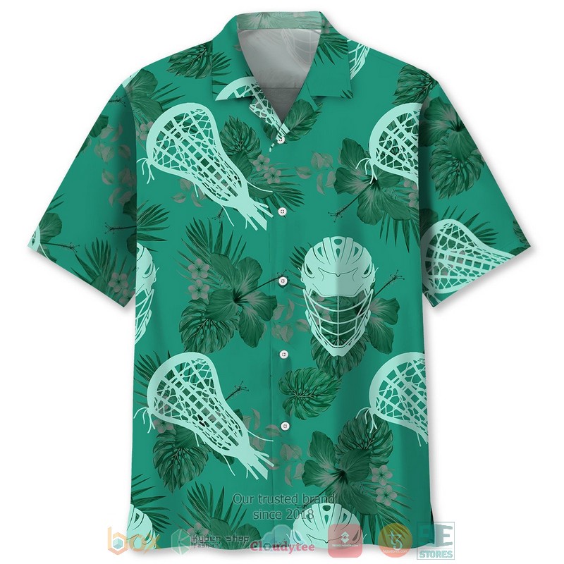 NEW Lacrosse Kelly Green Hawaiian Shirt 8