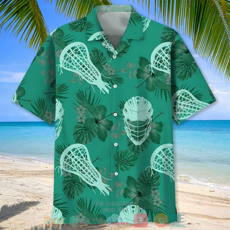 NEW Lacrosse Kelly Green Hawaiian Shirt 3