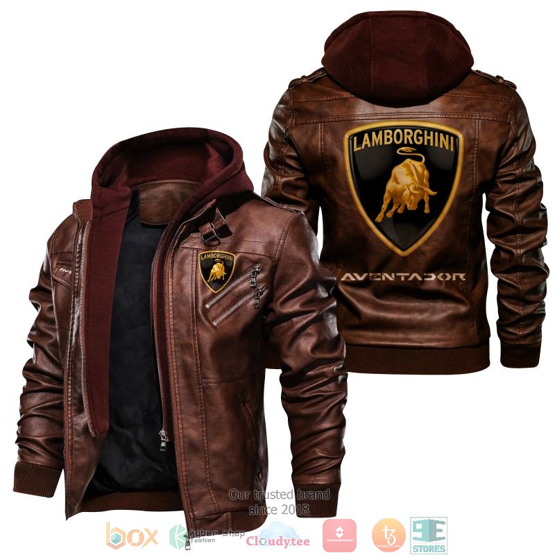 NEW Lamborghini Aventador PU Leather Jacket word2