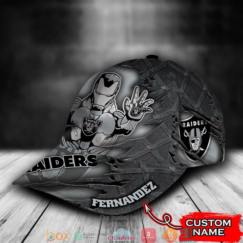 Las Vegas Raiders Iron Man NFL Custom Name Cap 3 Las Vegas Raiders Iron Man NFL Custom Name Cap word2