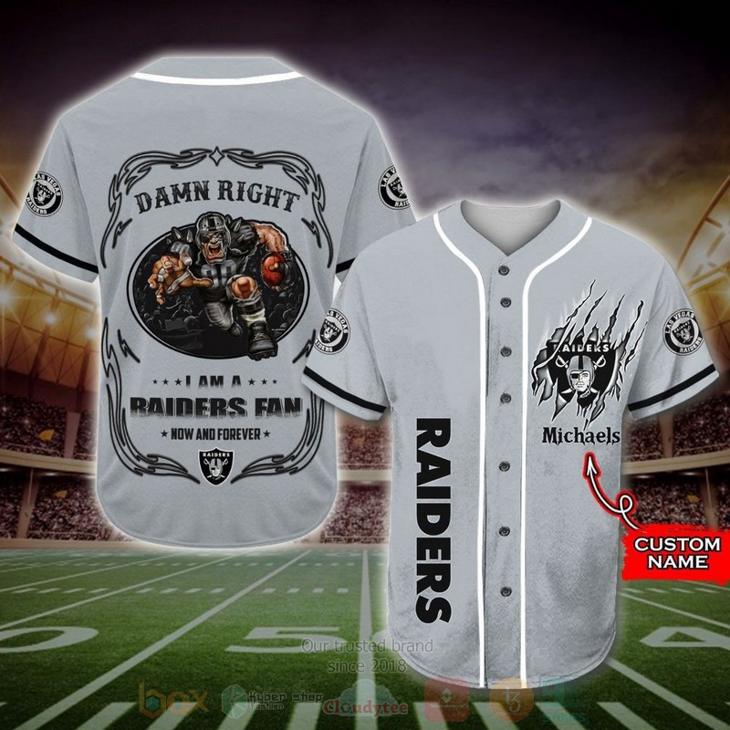 BEST Las Vegas Raiders Mascot Custom AOP Baseball Jersey word1