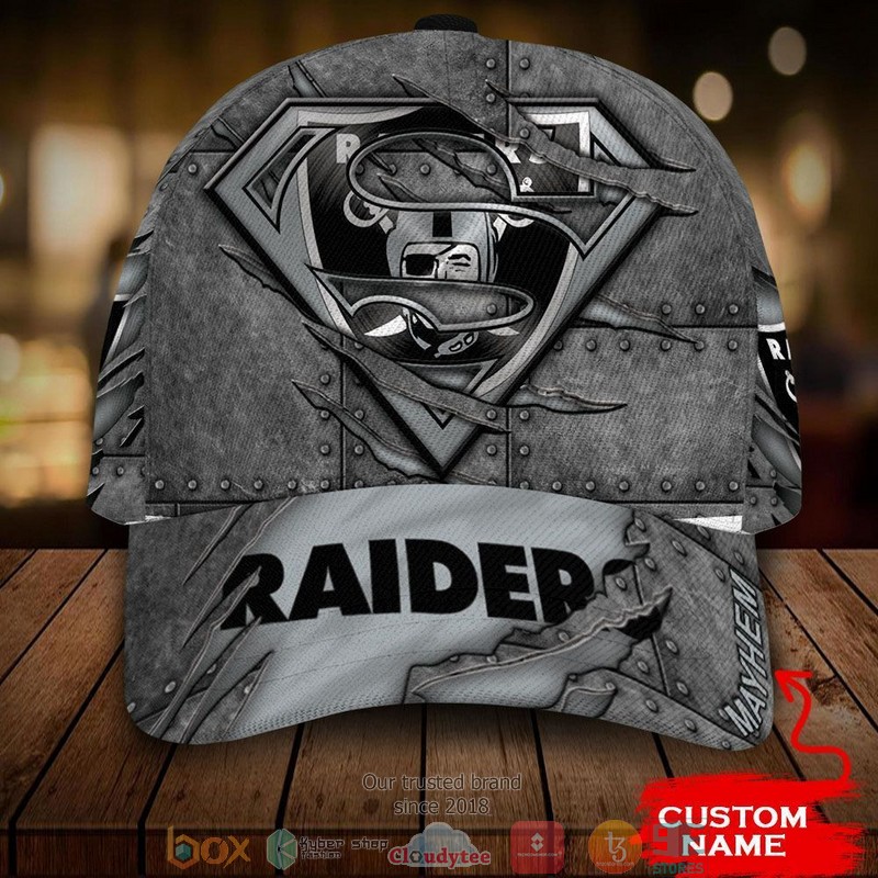 Las Vegas Raiders NFL Superman Custom Name Cap word1