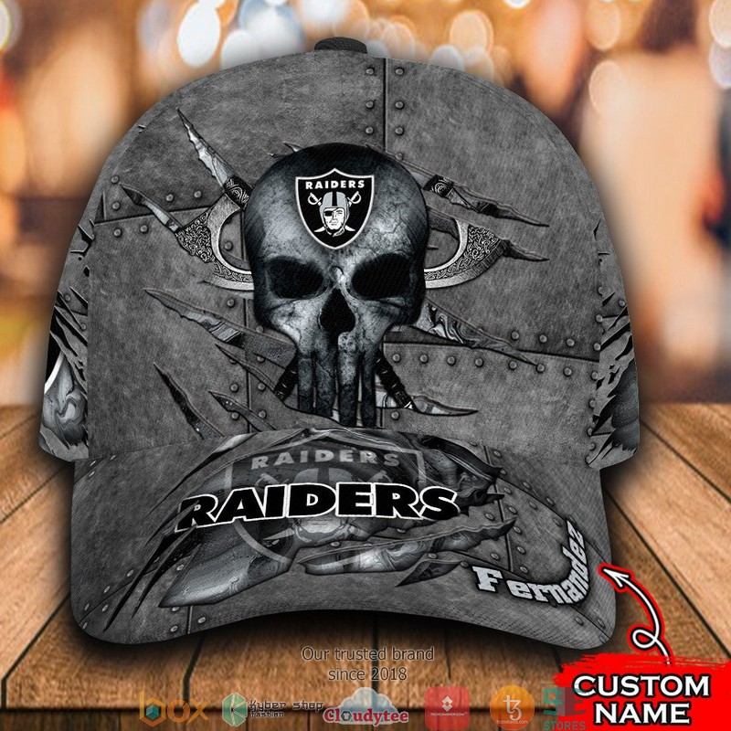 Las Vegas Raiders Skull NFL Custom Name Cap word3