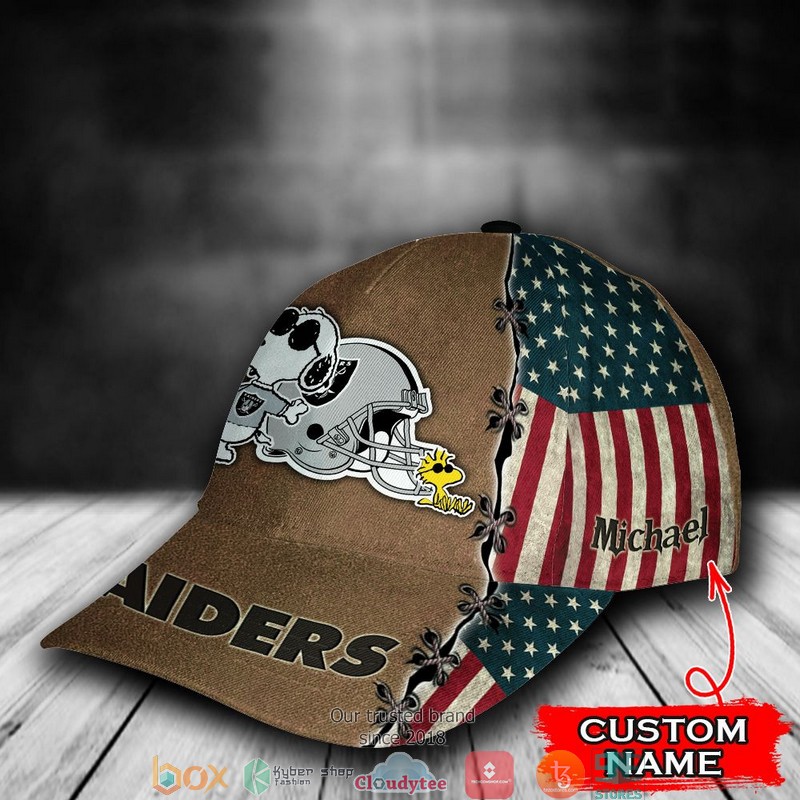 Las Vegas Raiders Snoopy NFL Custom Name Cap 2 Las Vegas Raiders Snoopy NFL Custom Name Cap word2