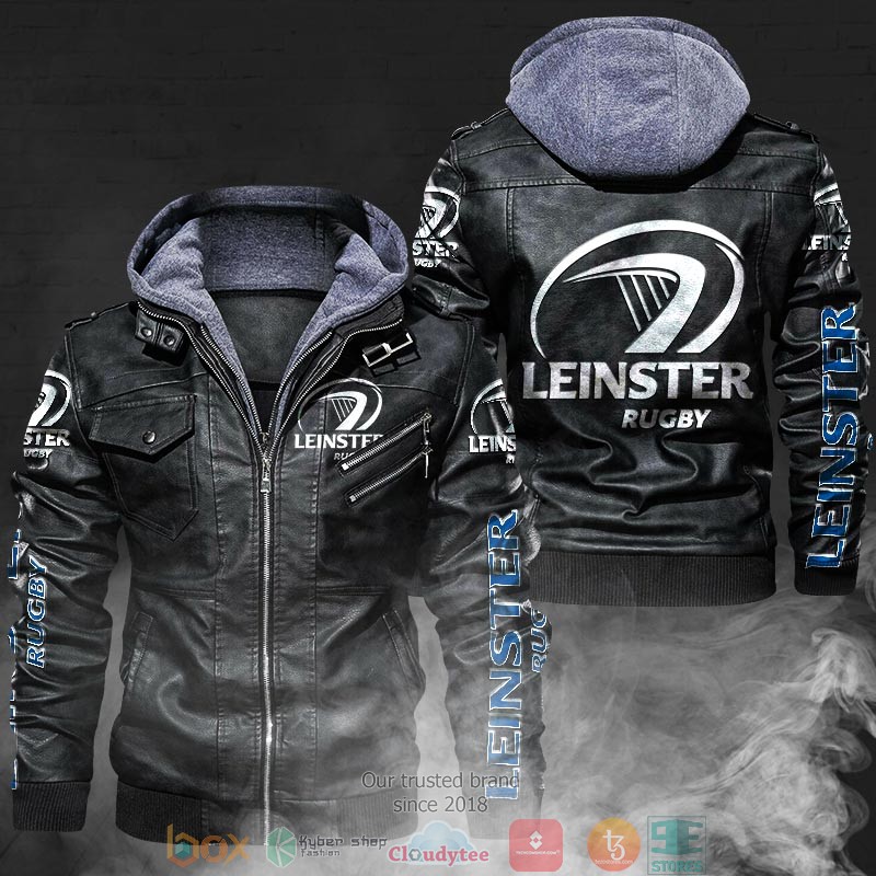 NEW Leinster Rugby PU Leather Jacket 2 NEW Leinster Rugby PU Leather Jacket word3