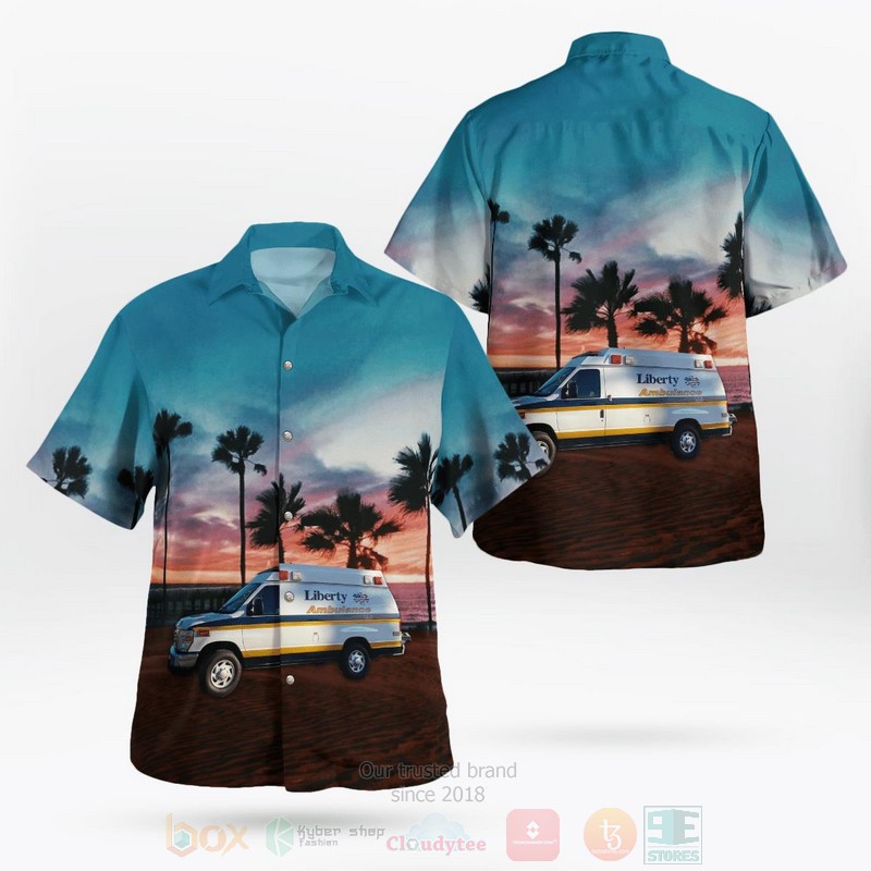 BEST Liberty Ambulance Jacksonville, Florida 3D Aloha Shirt word1
