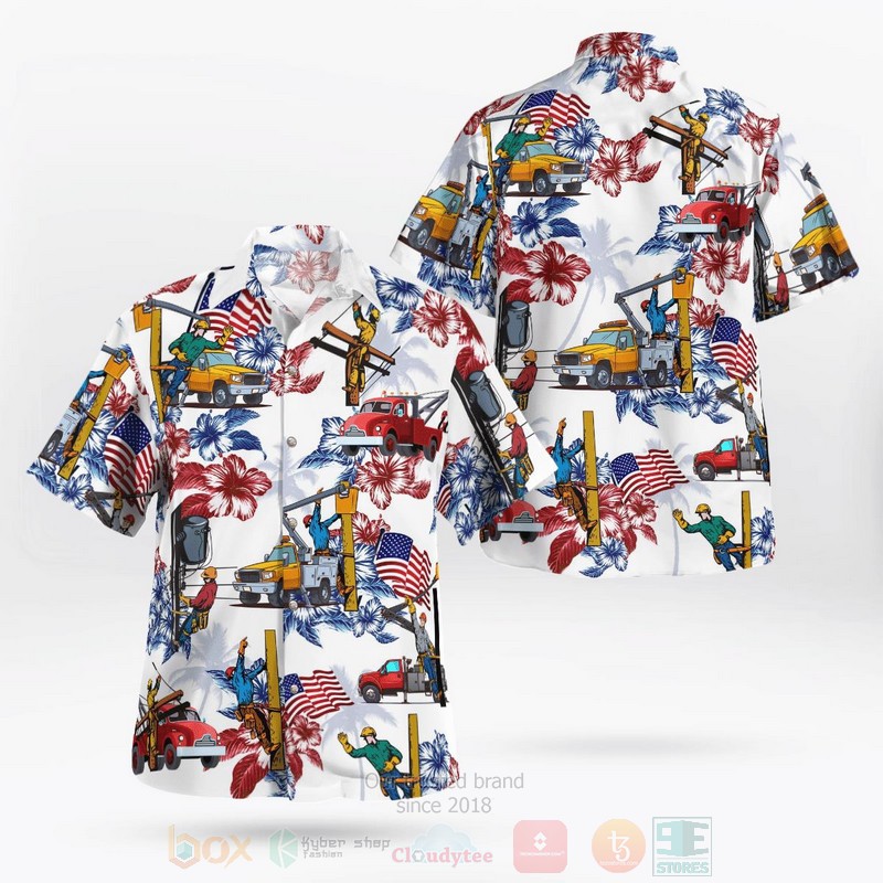 BEST Lineman 4th of July 3D Aloha Shirt 1 BEST Lineman 4th of July 3D Aloha Shirt word2