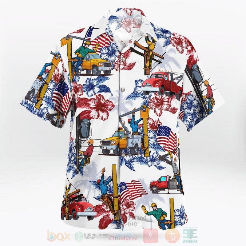 BEST Lineman 4th of July 3D Aloha Shirt 2 BEST Lineman 4th of July 3D Aloha Shirt word2