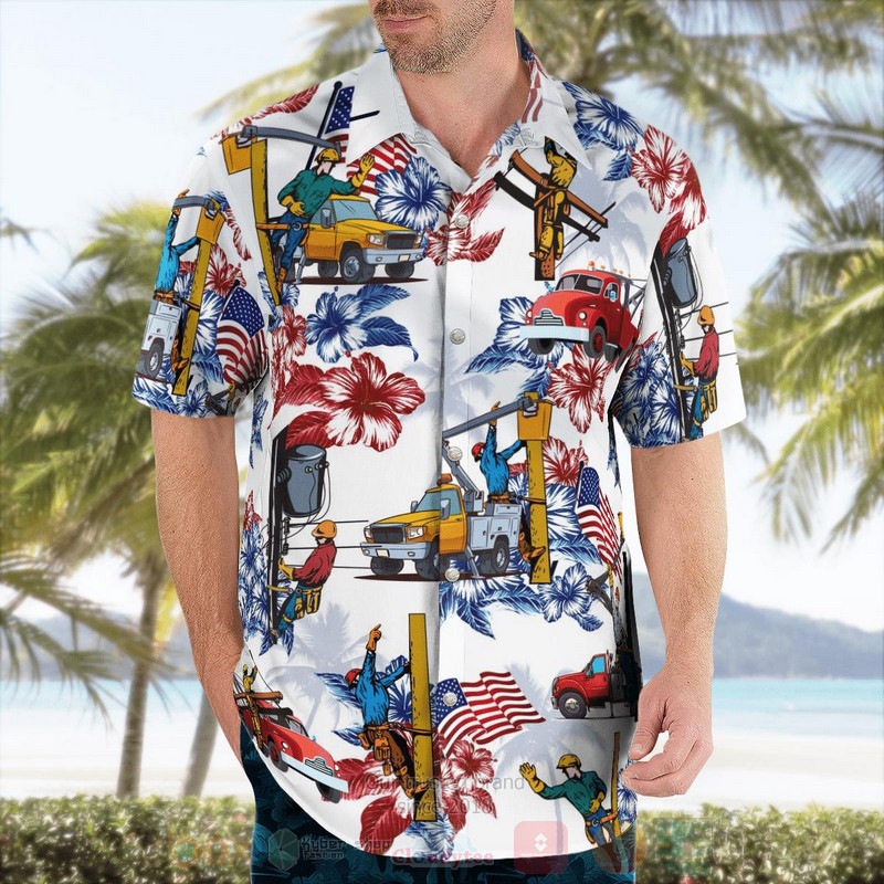 BEST Lineman 4th of July 3D Aloha Shirt 3 BEST Lineman 4th of July 3D Aloha Shirt word2