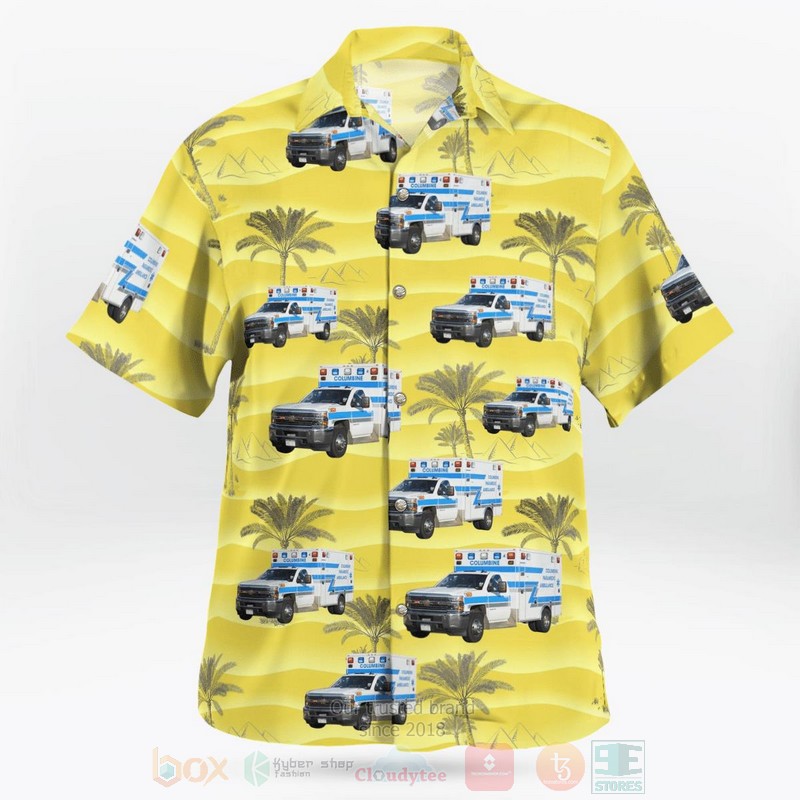 BEST Littleton, Colorado, Columbine Paramedics Yellow 3D Aloha Shirt word1
