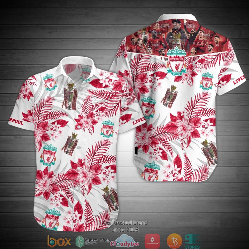 Liverpool FC Hibiscus Hawaiian Shirt word3