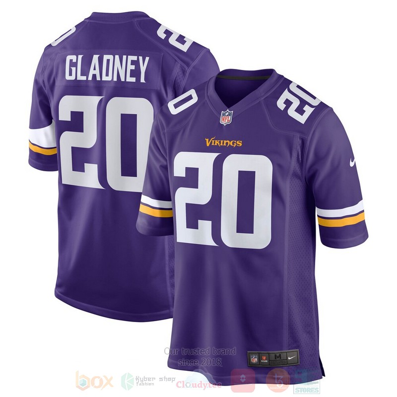 BEST Minnesota Vikings Jeff Gladney Purple Jersey Football word1