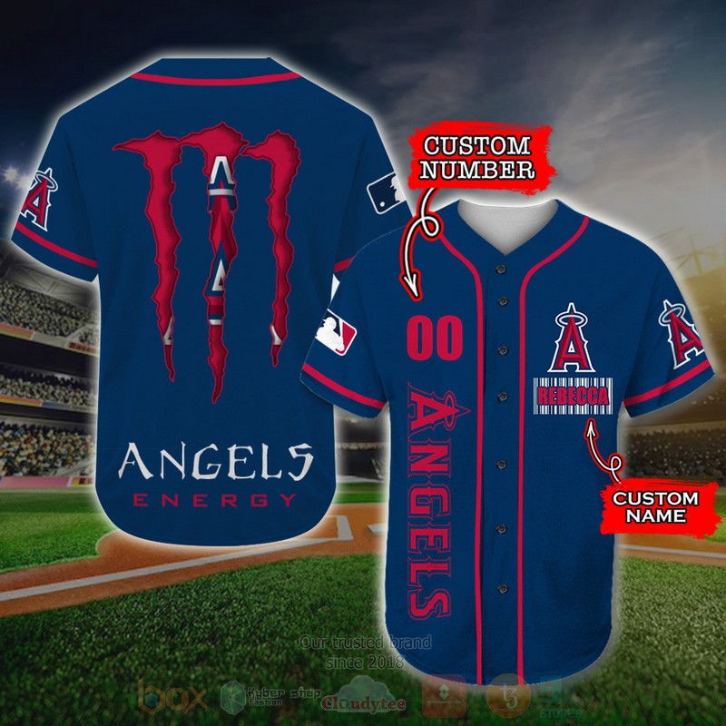 BEST Los Angeles Angels, Monster Energy Custom AOP Baseball Jersey word2