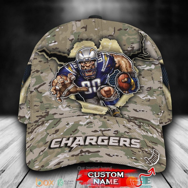 Los Angeles Chargers CAMO Mascot NFL Custom Name Cap word2