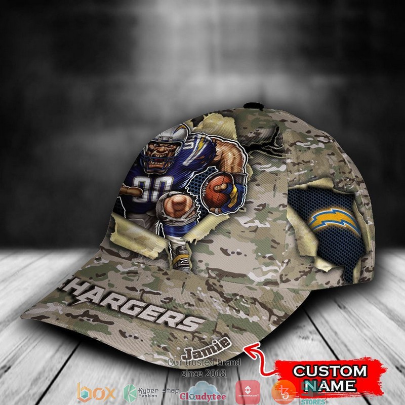 Los Angeles Chargers CAMO Mascot NFL Custom Name Cap 2 Los Angeles Chargers CAMO Mascot NFL Custom Name Cap word2