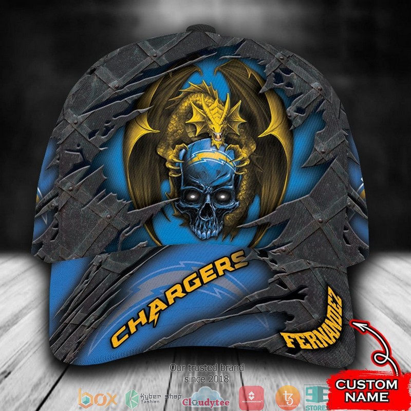 Los Angeles Chargers Dragon NFL Custom Name Cap word2