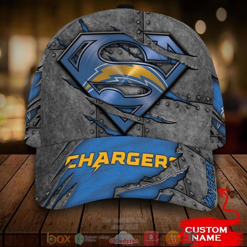 Los Angeles Chargers NFL Superman Custom Name Cap word1