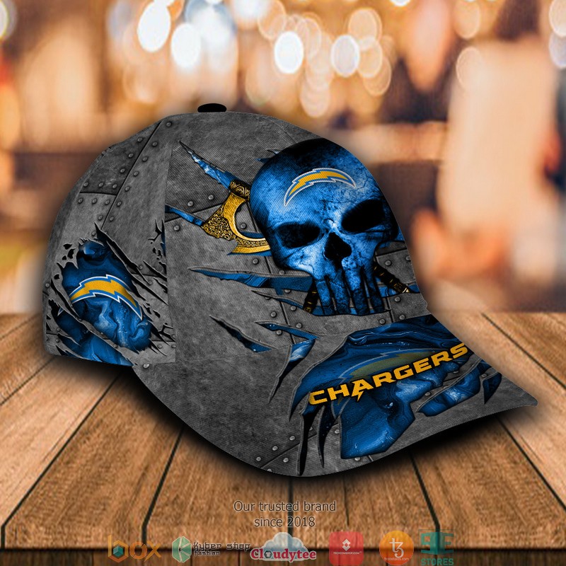 Los Angeles Chargers Skull NFL Custom Name Cap 2 Los Angeles Chargers Skull NFL Custom Name Cap word1