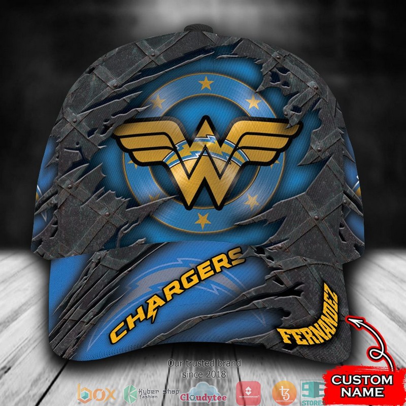Los Angeles Chargers Wonder Woman NFL Custom Name Cap word2