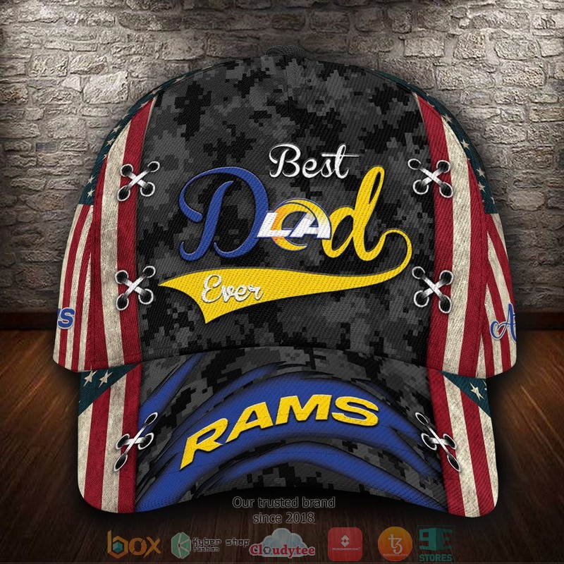 Los Angeles Rams Best Dad NFL Custom Name Cap word2