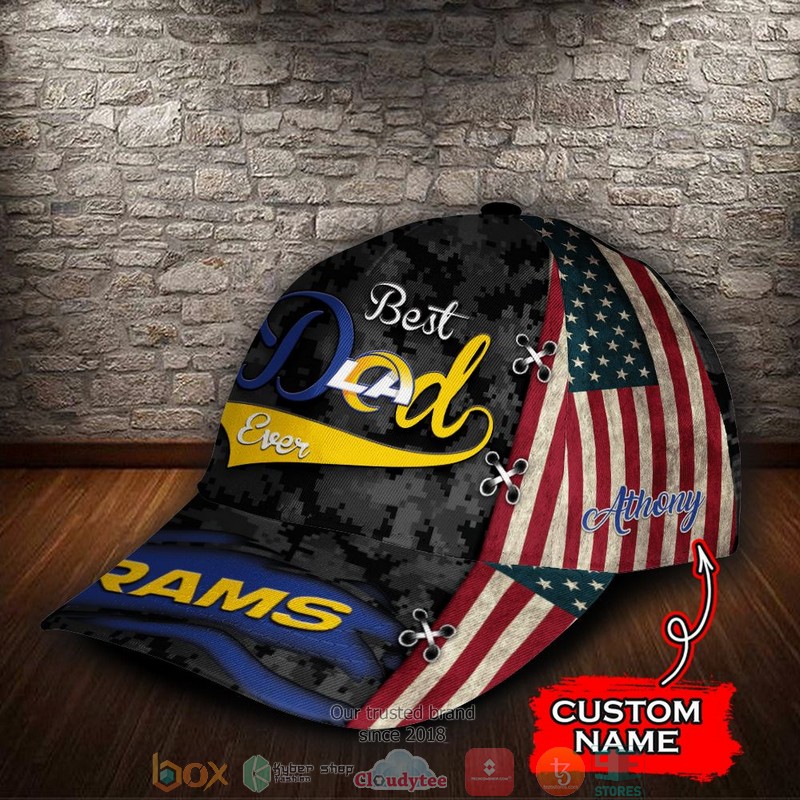Los Angeles Rams Best Dad NFL Custom Name Cap 3 Los Angeles Rams Best Dad NFL Custom Name Cap word2