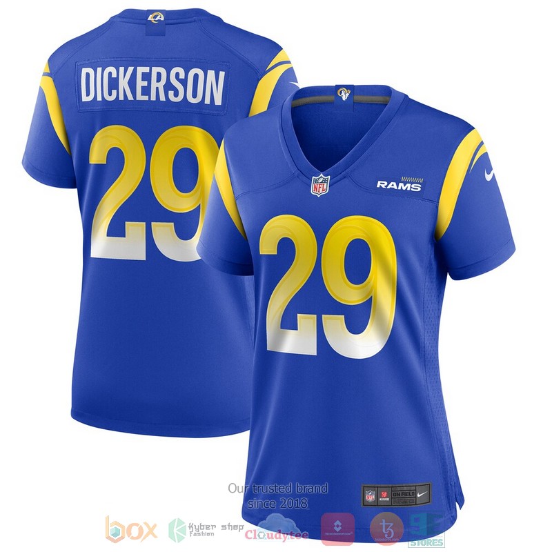 NEW Los Angeles Rams Eric Dickerson Royal Game Retired Player Football Jersey 3