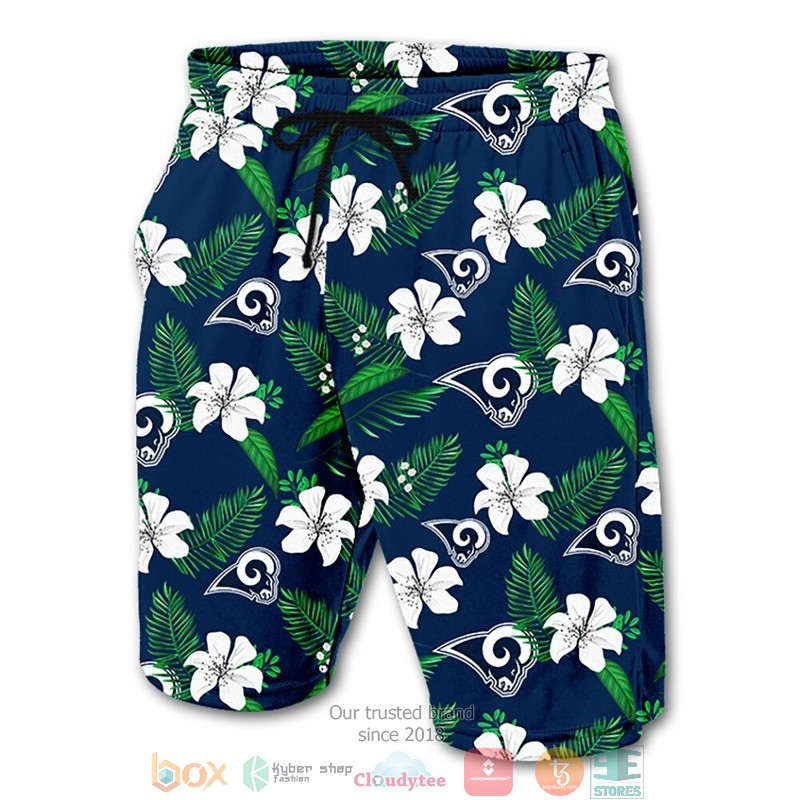 Los Angeles Rams Hibiscus Hawaiian Shorts