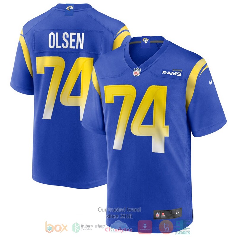 NEW Los Angeles Rams Merlin Olsen Royal Game Retired Player Football Jersey 2 NEW Los Angeles Rams Merlin Olsen Royal Game Retired Player Football Jersey word2